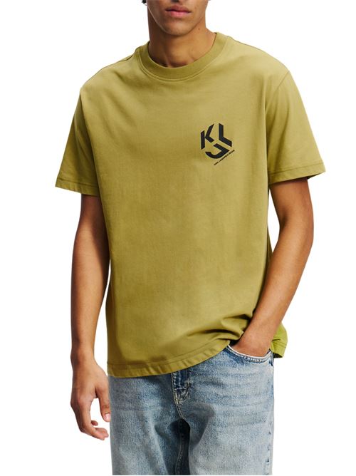 T-shirt uomo verde oliva in cotone Karl Lagerfeld jeans | A2M170721OP